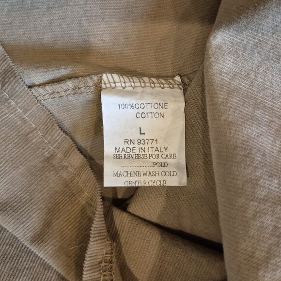 Vasna Corduroy Dress Womens Large Beige L/S Pockets Lagenlook Relax Prairie - Picture 4 of 8